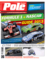 Formule 1 et séries 'pro' de NASCAR : Voici votre guide de la saison 2013 ! À ne pas manquer également une entrevue exclusive du champion DTM Bruno Spengler, l'essai de la VW Golf R, le résumé du Daytona 500 et du Rallye Monte-Carlo (nos envoyés spéciaux étaient sur place).