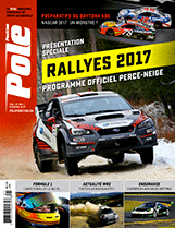 Les compétitions de rallye en vedette de ce premier numéro de l'année (toute nouvelle mise en page !). Programme officiel du Rallye Perce-Neige au Québec et présentation spéciale de la saison mondiale (WRC) sont les thèmes vedettes. À lire aussi un texte de 4 pages sur les nouveautés en NASCAR, l'histoire du numéro 18 (que portera Lance Stroll) en F1 et plusieurs sujets exclusifs. En plus de tout cela, le calendrier exclusif des événements 2017 !